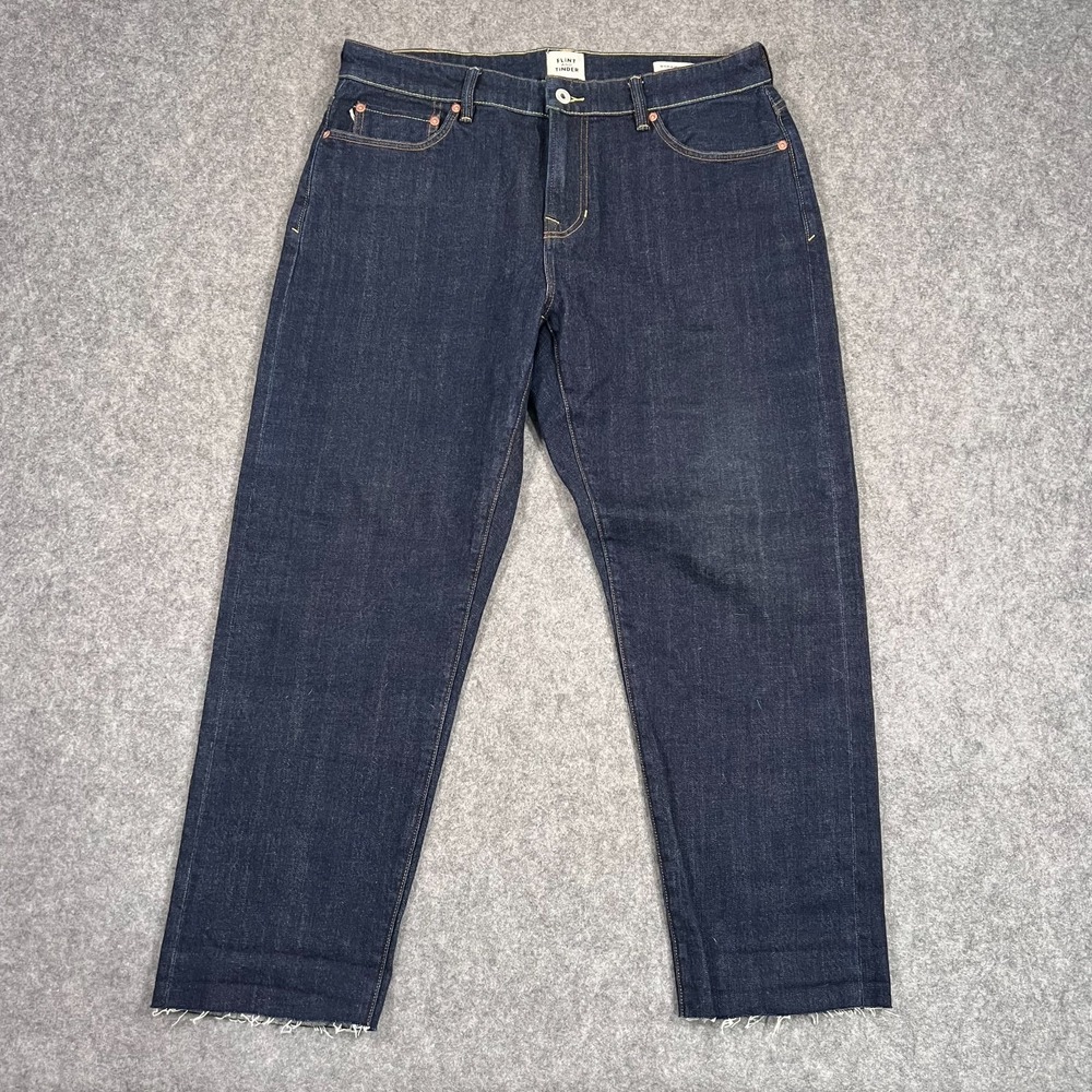 Flint and Tinder Selvedge Dark Wash Denim Straight Fit Jeans Mens Size 32x26*